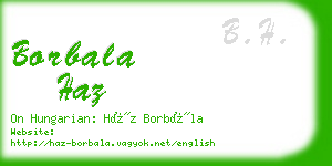 borbala haz business card